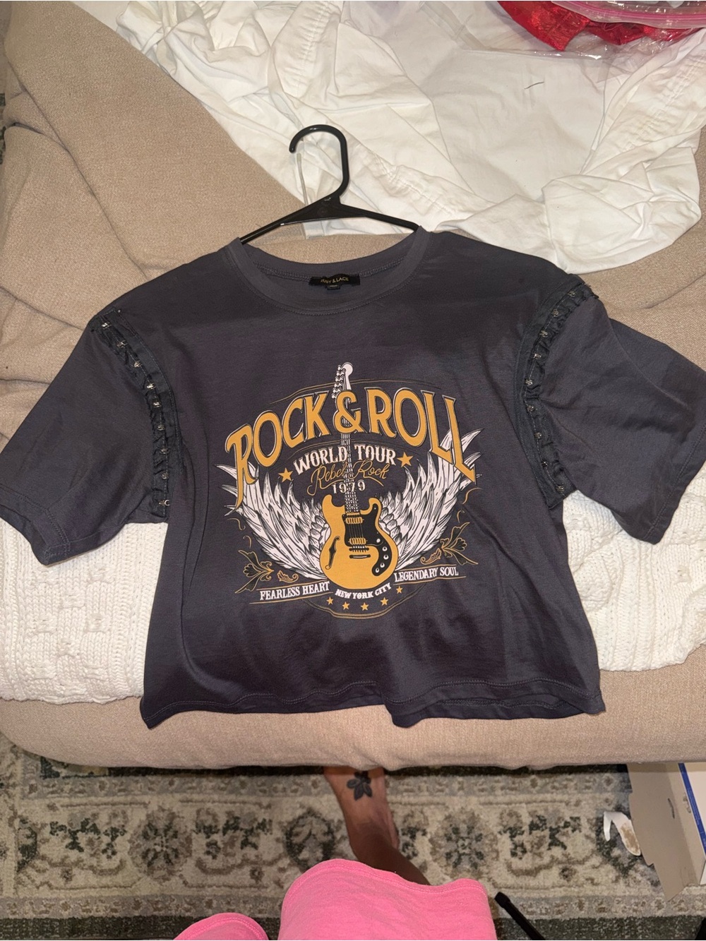 Rock & Roll Graphic Short Sleeve Tee - Black